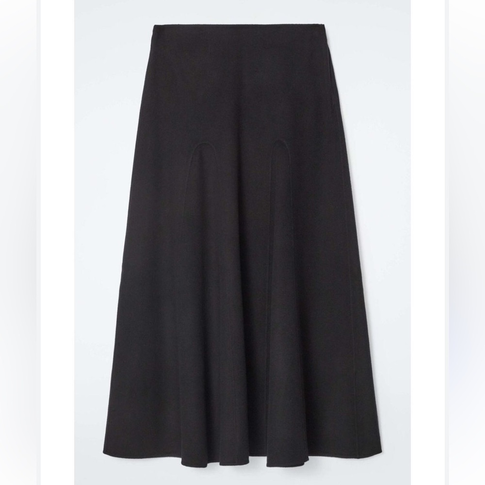 COS  Wool Midi Skirt Black Size M